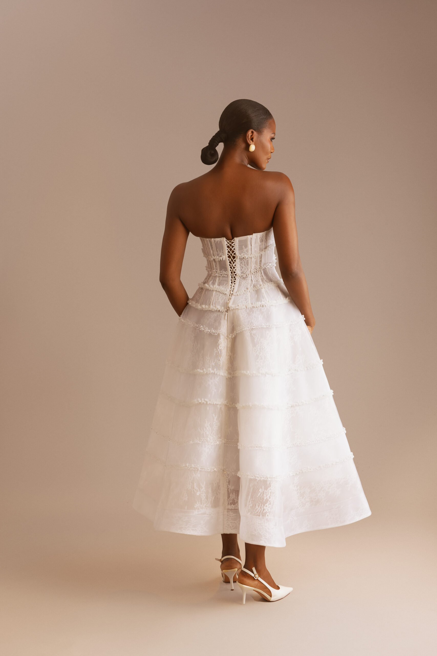 Yemi Shoyemi White Sleeveless Dress