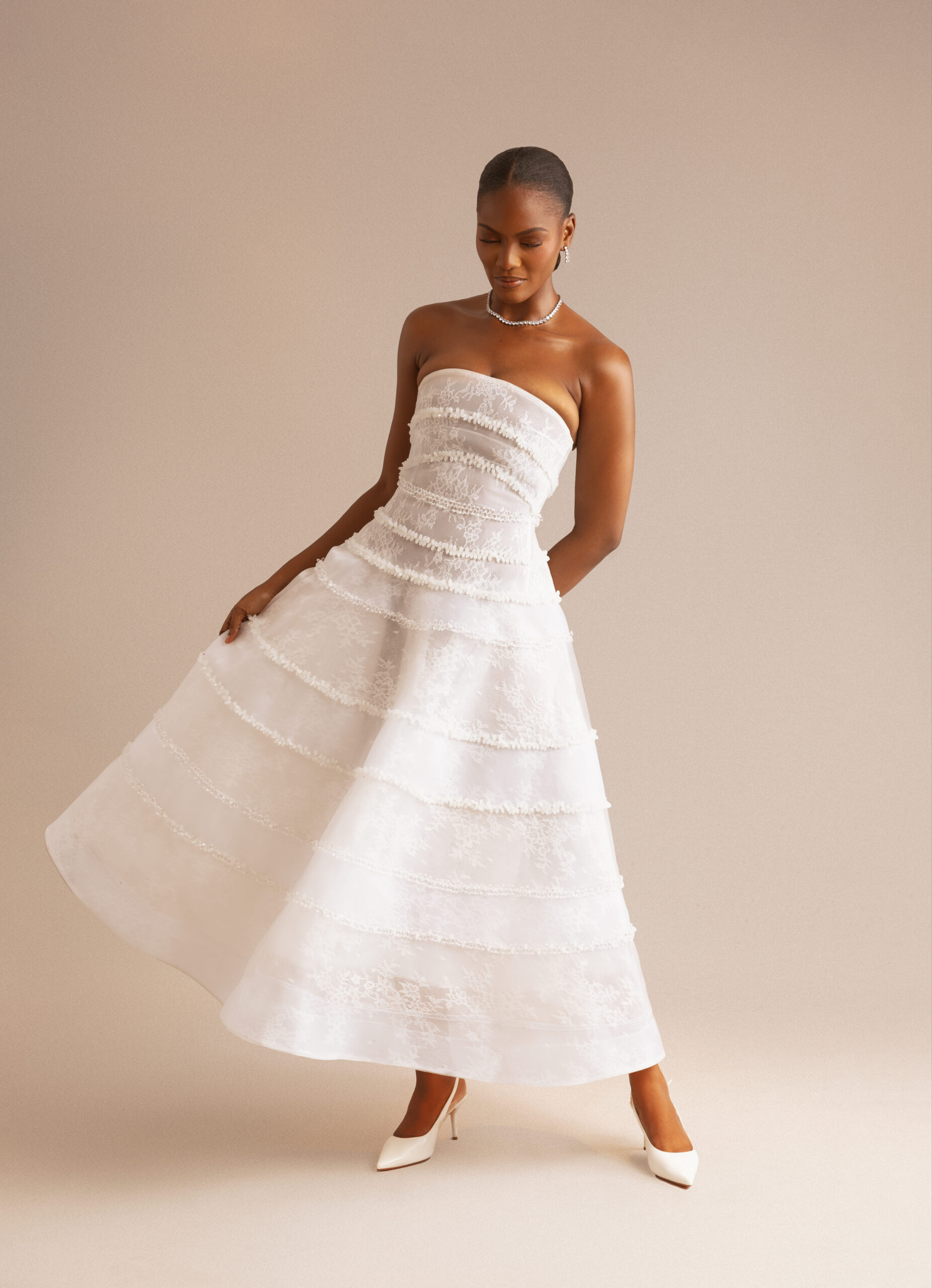 Yemi Shoyemi White Sleeveless Dress