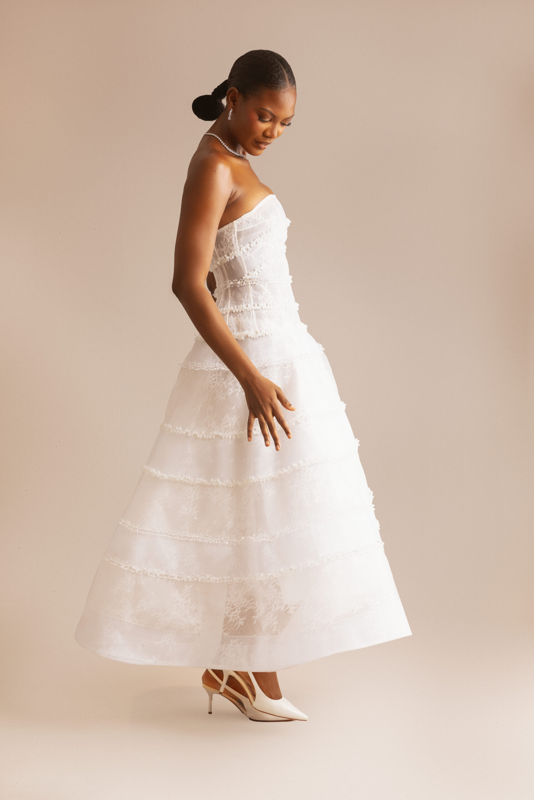 Yemi Shoyemi White Sleeveless Dress